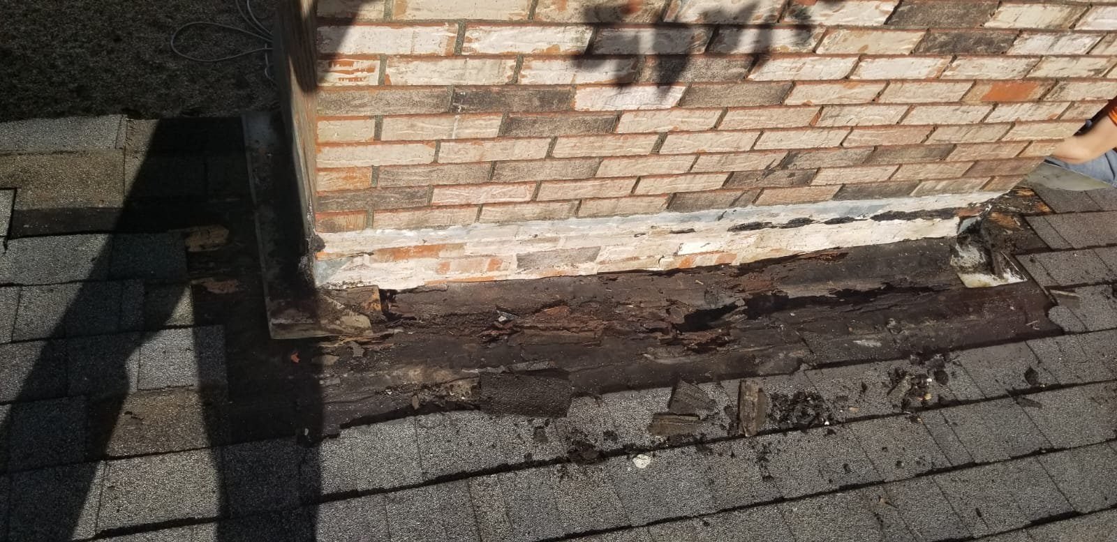 Roof before repair by All Phase Roofing