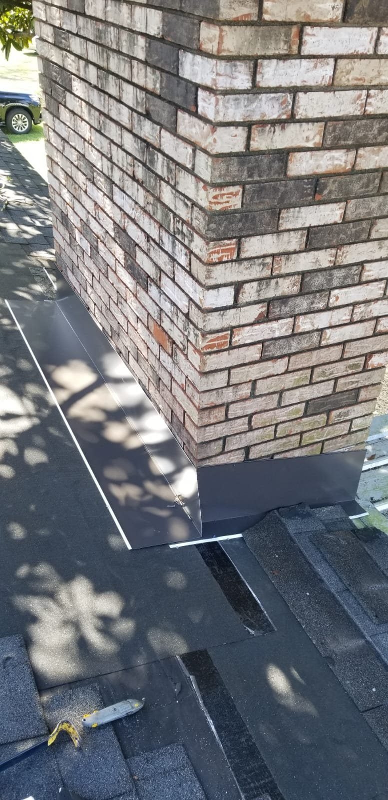 Roof repair in progress