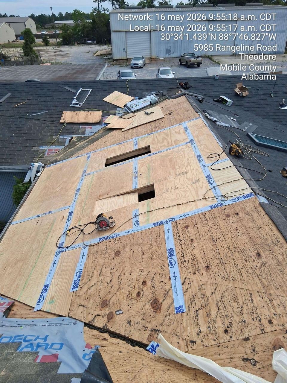 Roof repair work by All Phase Roofing, May 2026