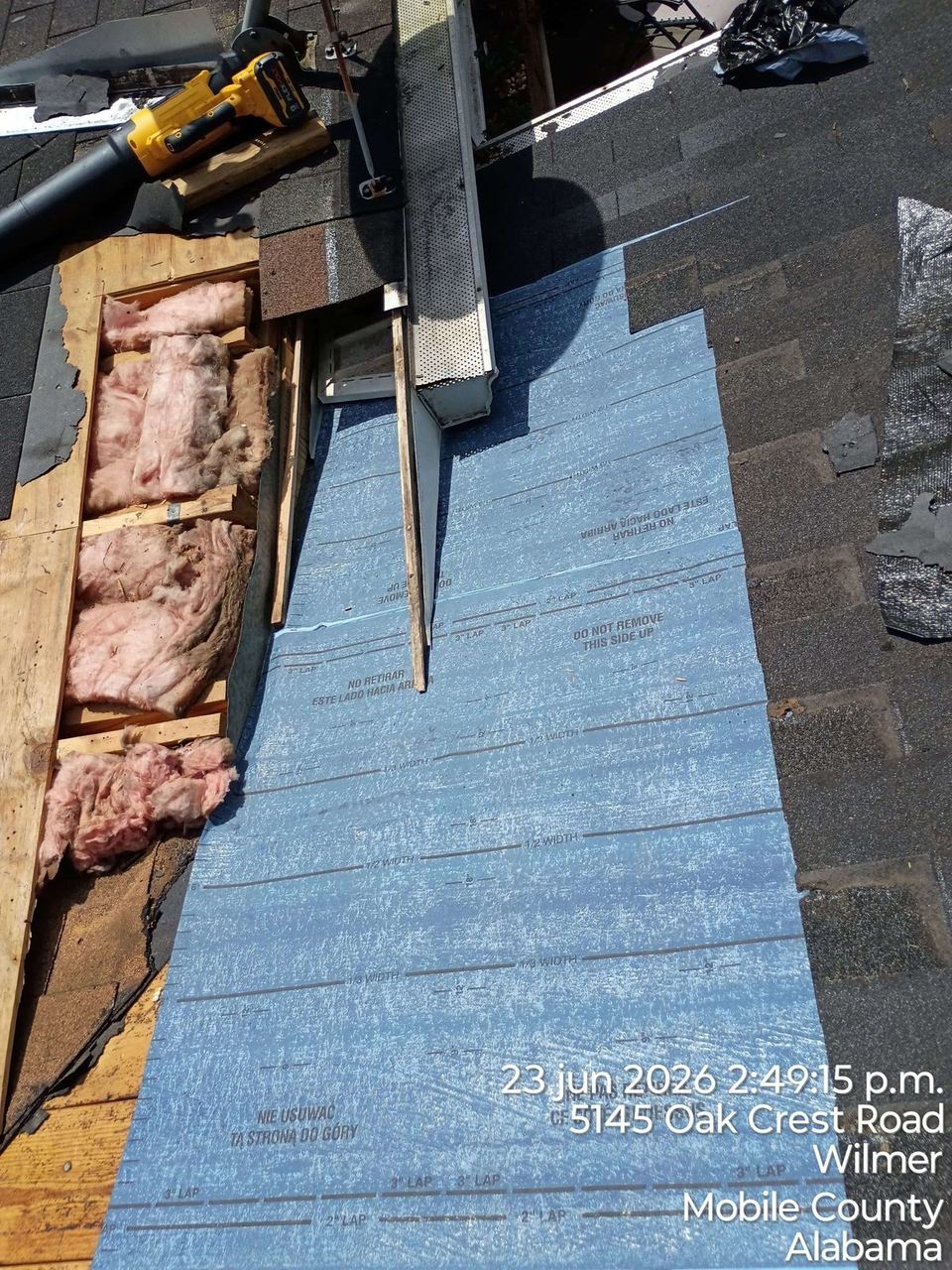 Roof repair work by All Phase Roofing, June 2026