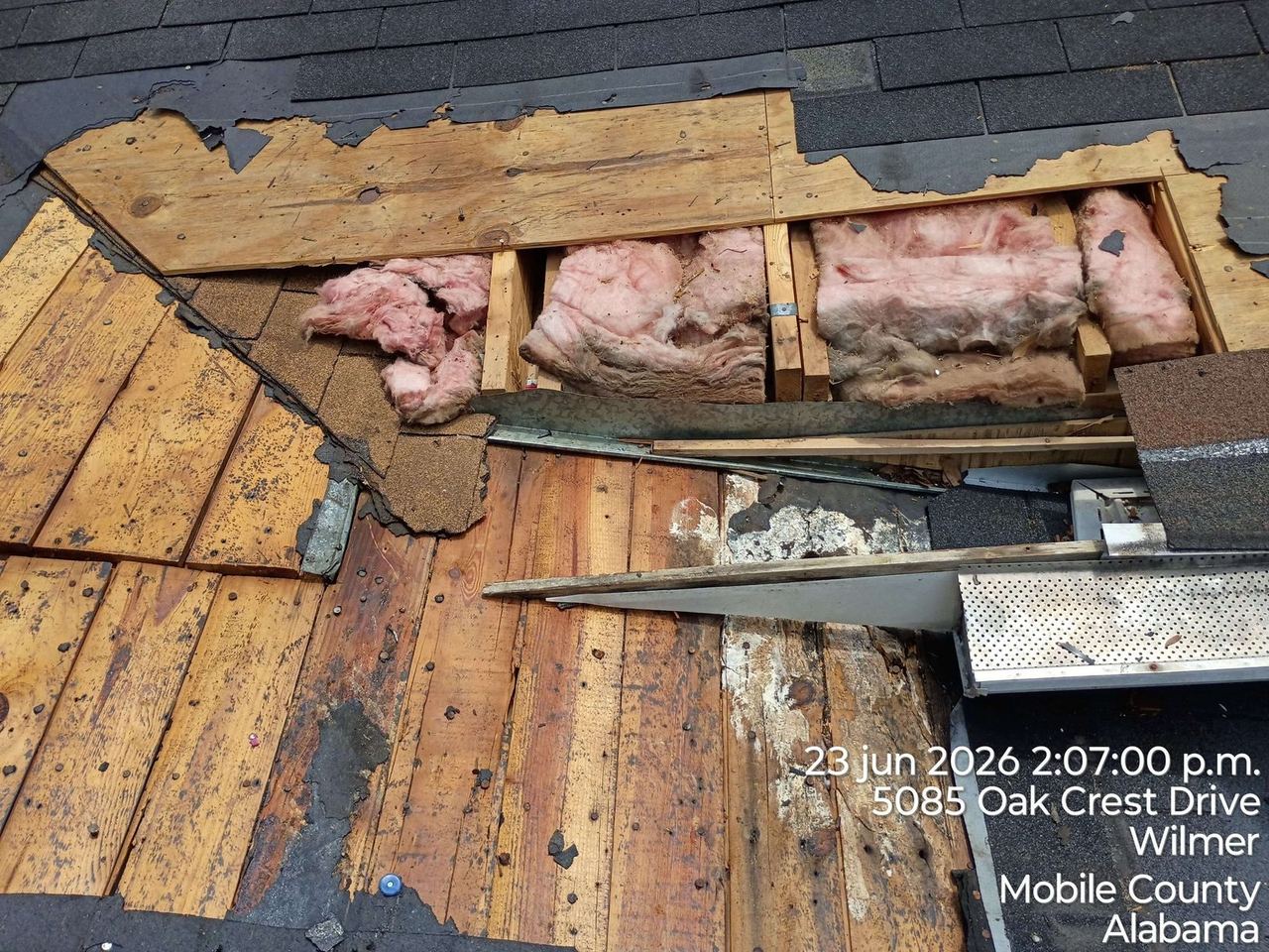 Roof repair work by All Phase Roofing, June 2026