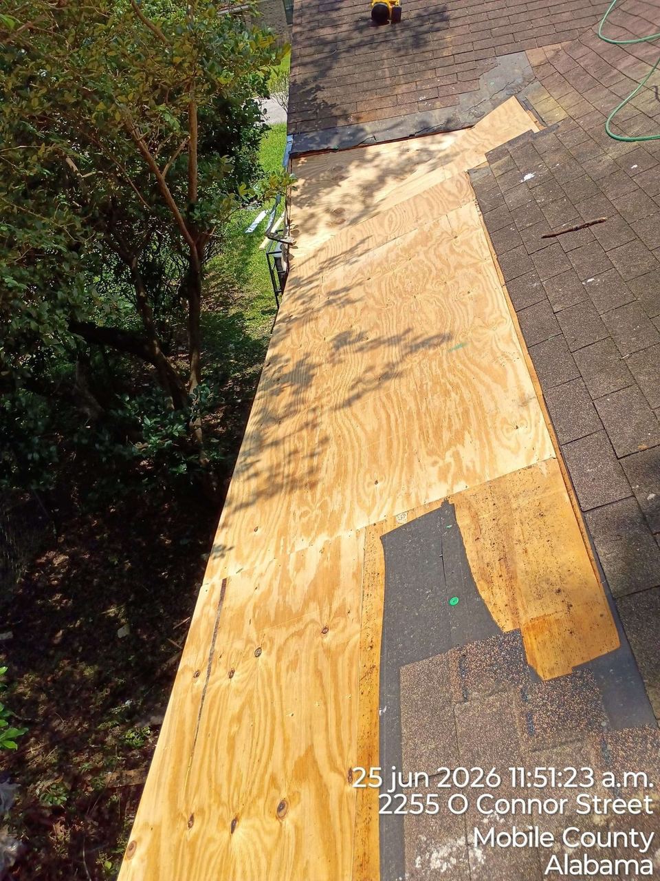 Roof repair work by All Phase Roofing, June 2026